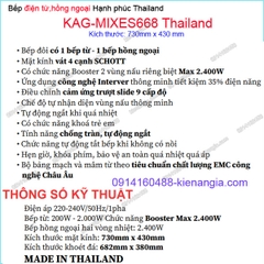 Bếp từ kết hợp hồng ngoại tinh tếCapri Thailand KAG-MIXES668 Thailand