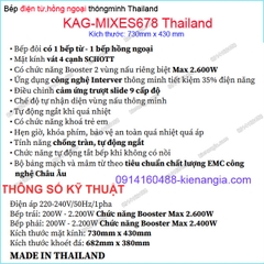Bếp từ kết hợp hồng ngoại sang trọngCapri Thailand KAG-MIXES678 Thailand