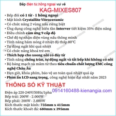 Bếp từ kết hợp hồng ngoại vui vẻ Capri KAG-MIXES807 VN