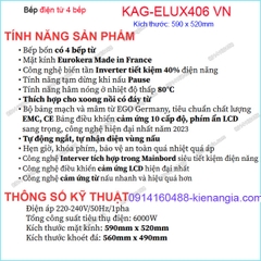 Bếp từ 4 bếp sung túc Capri KAG-ELUX406 VN