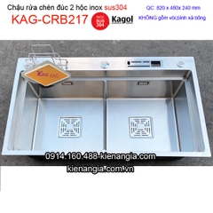 Chậu rửa chén 2 hộc 82X48 cm inox 304 KAGOL KAG-CRB217