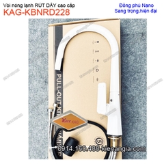 Vòi rửa chén RÚT DÂY nóng lạnh màu trắng KAG-KBNRD228