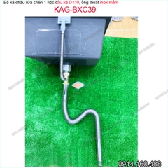 Bộ xả chậu rửa chén 1 hộc D110 ống inox mềm KAG-BXC39