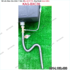 Bộ xả chậu rửa chén 1 hộc D110 ống inox mềm KAG-BXC39
