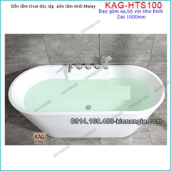 Bồn tắm oval độc lập dài 16m Malay KAG-HTS100 + vòi xả