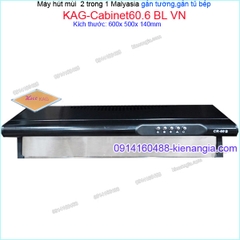 Máy hút mùi màu đen 2 trong 1 gắn tườnggắn tủ CAPRI 60 cm KAG-Cabinet60.6 BL VN