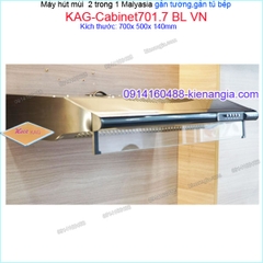 Máy hút mùi màu đen 2 trong 1 gắn tườnggắn tủ CAPRI 70 cm KAG-Cabinet701.7 BL VN