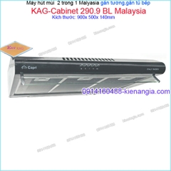 Máy hút mùi màu đen 2 trong 1 gắn tườnggắn tủ CAPRI 90 cm KAG-Cabinet290.9 BL Malaysia