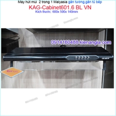 Máy hút mùi màu đen 2 trong 1 gắn tườnggắn tủ CAPRI 60 cm KAG-Cabinet601.6 BL VN