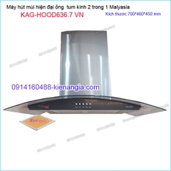 Máy hút mùi kính cong 70cm CAPRI KAG-HOOD636.7 VN