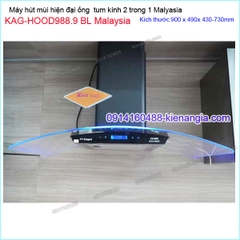 Máy hút mùi kính cong 90cm CAPRI KAG-HOOD988.9 BL Malaysia