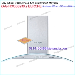 Máy hút mùi kính cong 90cm CAPRI KAG-HOOD8930.9 EUROPE