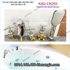 Vòi sen tắm nóng lạnh gắn bồn tắm nằm tay thập KAG-CN203