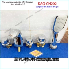 Vòi sen tắm nóng lạnh gắn bồn tắm nằm tay núm KAG-CN202