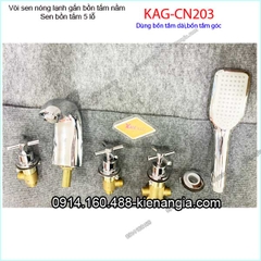 Vòi sen tắm nóng lạnh gắn bồn tắm nằm tay thập KAG-CN203