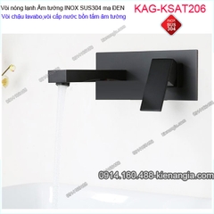 Vòi cấp nước bồn tắm ÂM tường inox sus304 mạ đen KAG-KSAT206