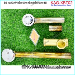 Xả đạp bồn tắm dài bằng đồng KAG-XBT02