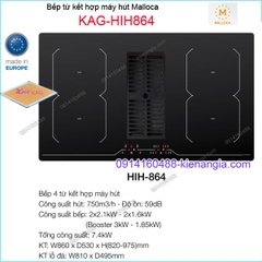 Bếp điện từ kết hợp hút khử mùi MALLOCA KAG-HIH864