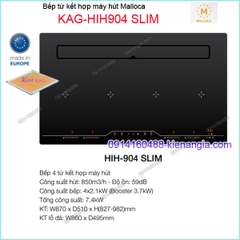 Bếp điện từ kết hợp hút khử mùi MALLOCA KAG-HIH904-SLIM