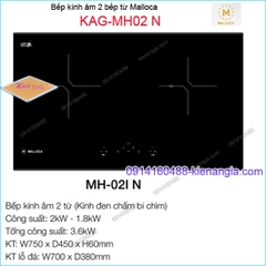 Bếp âm kính điện từ bếp từ Malloca KAG-MH02IN
