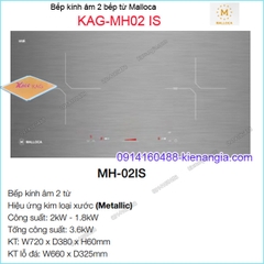 Bếp âm kính điện từ bếp từ Malloca KAG-MH02IS