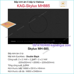 Bếp âm kính điện từ bếp từ Malloca KAG-Skylux-MH885
