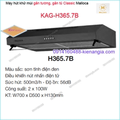 Máy hút khử mùi ĐEN 70cm gắn tường Malloca KAG-H365.7B