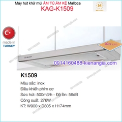 Máy hút khử mùi ÂM TỦ KỆ 900mm INOX Malloca KAG-K1509
