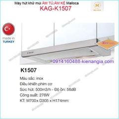 Máy hút khử mùi ÂM TỦ KỆ 700mm INOX Malloca KAG-K1507