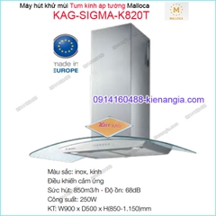 Máy hút khử mùi tum kính LUXURY  900mm Malloca KAG-SIGMAK820T