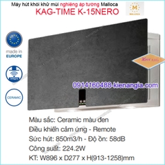 Máy hút khử mùi ĐEN nghiêng Malloca 896mm KAG-TIME-K15NERO