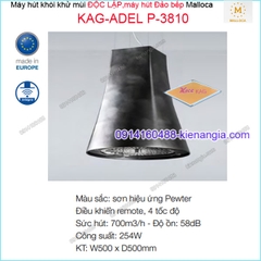 Máy hút khử mùi độc lâp CHÓP máy hút đảo bếp Malloca KAG-ADELP3810