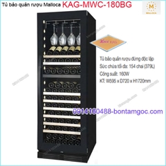 Tủ bảo quản rượu độc lập 154 chai 379 lít Malloca KAG-MWC-180BG