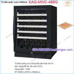 Tủ bảo quản rượu độc lập hoặc âm tủ  46 chai 127- lít Malloca-KAG-MWC46BG