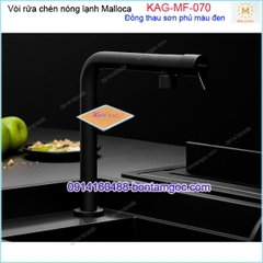 Vòi rửa chén nóng lạnh đồng thau sơn giả đá màu ĐEN Malloca KAG-MF070