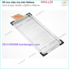 Rổ ráo INOX trên chậu rửa chén Malloca KAG-L20
