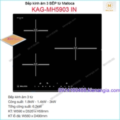 Bếp từ 3 bếp Malloca chính hãng KAG-MH590IN