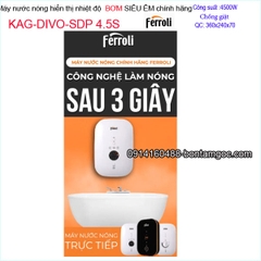 Máy nước nóng trực tiếp có bơm Ferroli KAG-DIVO-SSP 4.5S