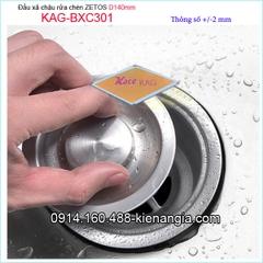 Đầu xả chậu ZETOS D140 nhựa đúc KAG-BXC301