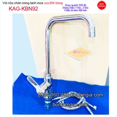 Vòi rửa chén nóng lạnh inox sus304 bóng Proxia-Thailand KAG-KBN92