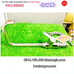 Vòi rửa chén nóng lạnh inox sus304 bóng Proxia-Thailand KAG-KBN92