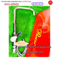 Vòi rửa chén nóng lạnh inox sus304 bóng Proxia-Thailand KAG-KBN92
