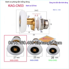 Bánh xe cửa lùa D27mm phòng tắm kiếng đứng KAG-CN53