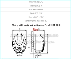 Bình nước nóng chậu rửa chén Ferroli KAG-HOTDOG E