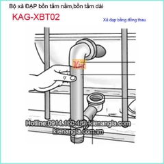 Bộ xả bồn tắm dài xả đạp bằng đồng thau KAG-XBT02