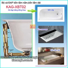 Bộ xả bồn tắm dài xả đạp bằng đồng thau KAG-XBT02