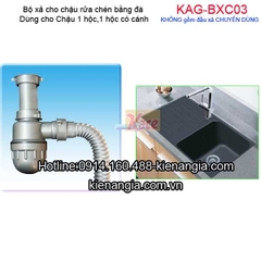 Bộ xả chậu rửa bằng đá 1 hộc KAG-BXC03