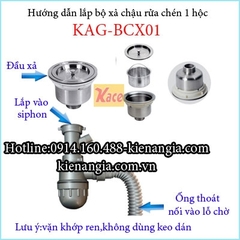 Bộ xả chậu rửa chén 1 hộc KAG-BXC01