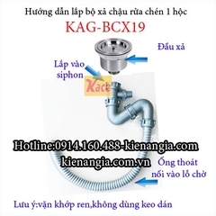 Bộ xả chậu rửa chén 1 hộc KAG-BXC19