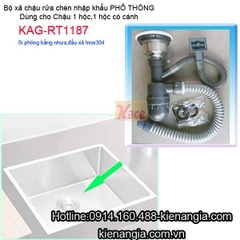 Bộ xả chậu rửa chén 1 hộc phổ thông nhập khẩu KAG-RT1187